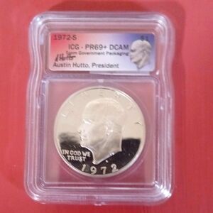 Coin 1972-S Eisenhower Silver Dollar Coin Ms 69+ PC115